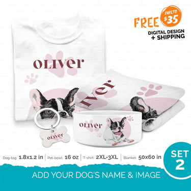 Personalized Gift Bundle - Sketching Color Portrait For Puppy Lovers - Premium Overwhelmed Bundle